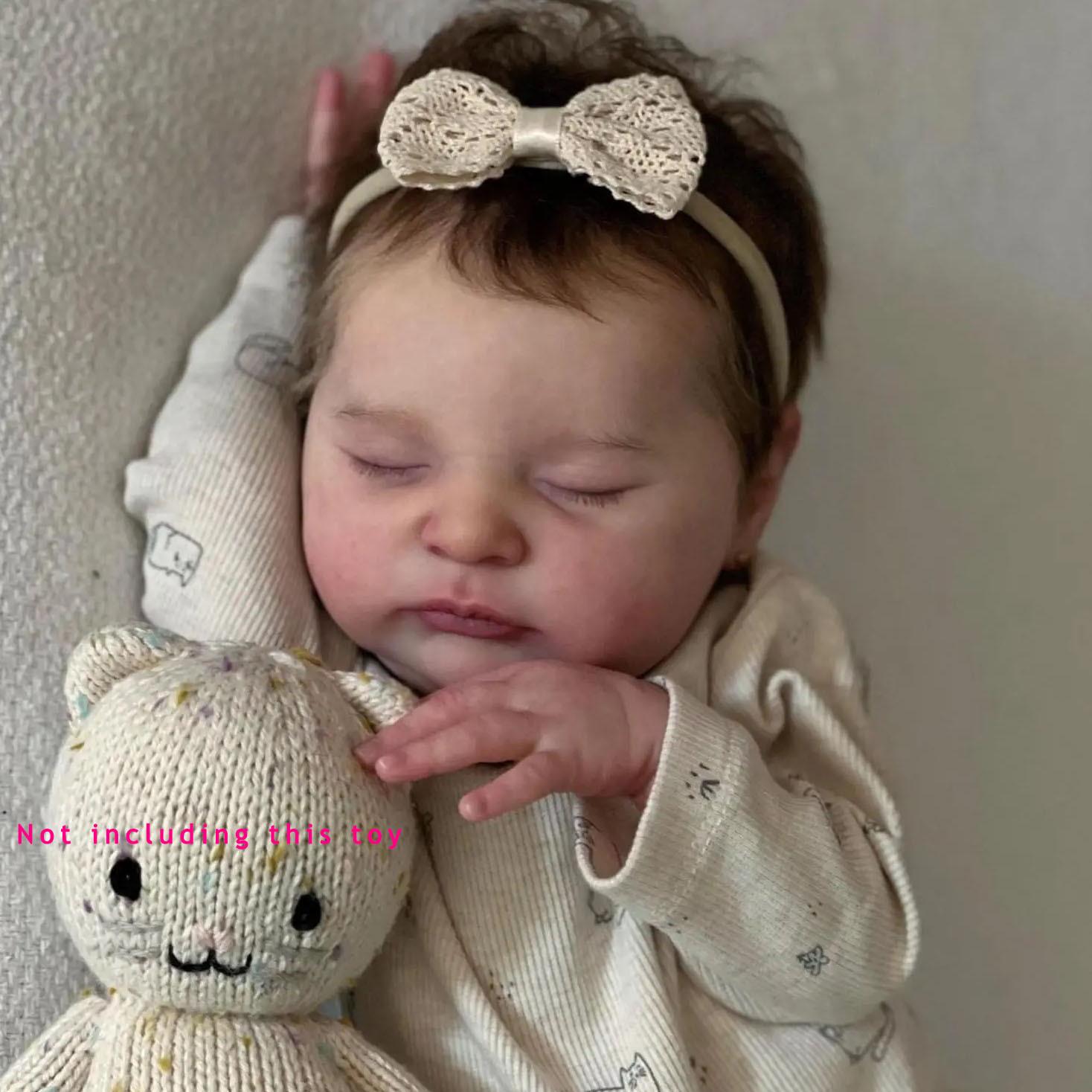 

BZDOLL 50CM Asleep Reborn Baby Doll Toy with Cloth Body, Lovely Girl Birthday Gift 20Inch Soft Vinyl Newborn Bebe with 3D-paint Skin and Visible Veins cloth body doll