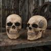 Straszna Realistyczna Maska Kostna Halloween Pełna Głowa Czaszki z Ruchomą Szczęką, Przerażająca Artykulowana Szczęka Szkieletu Hełm Lateksowy Oddychająca Siatka Oczy dla
