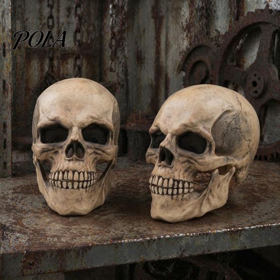 Straszna Realistyczna Maska Kostna Halloween Pełna Głowa Czaszki z Ruchomą Szczęką, Przerażająca Artykulowana Szczęka Szkieletu Hełm Lateksowy Oddychająca Siatka Oczy dla