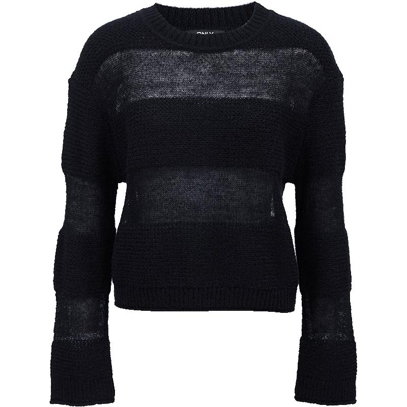 ONLY Women's 2025 Autumn Elegant Lightweight Hollow-Out Short Knit Top