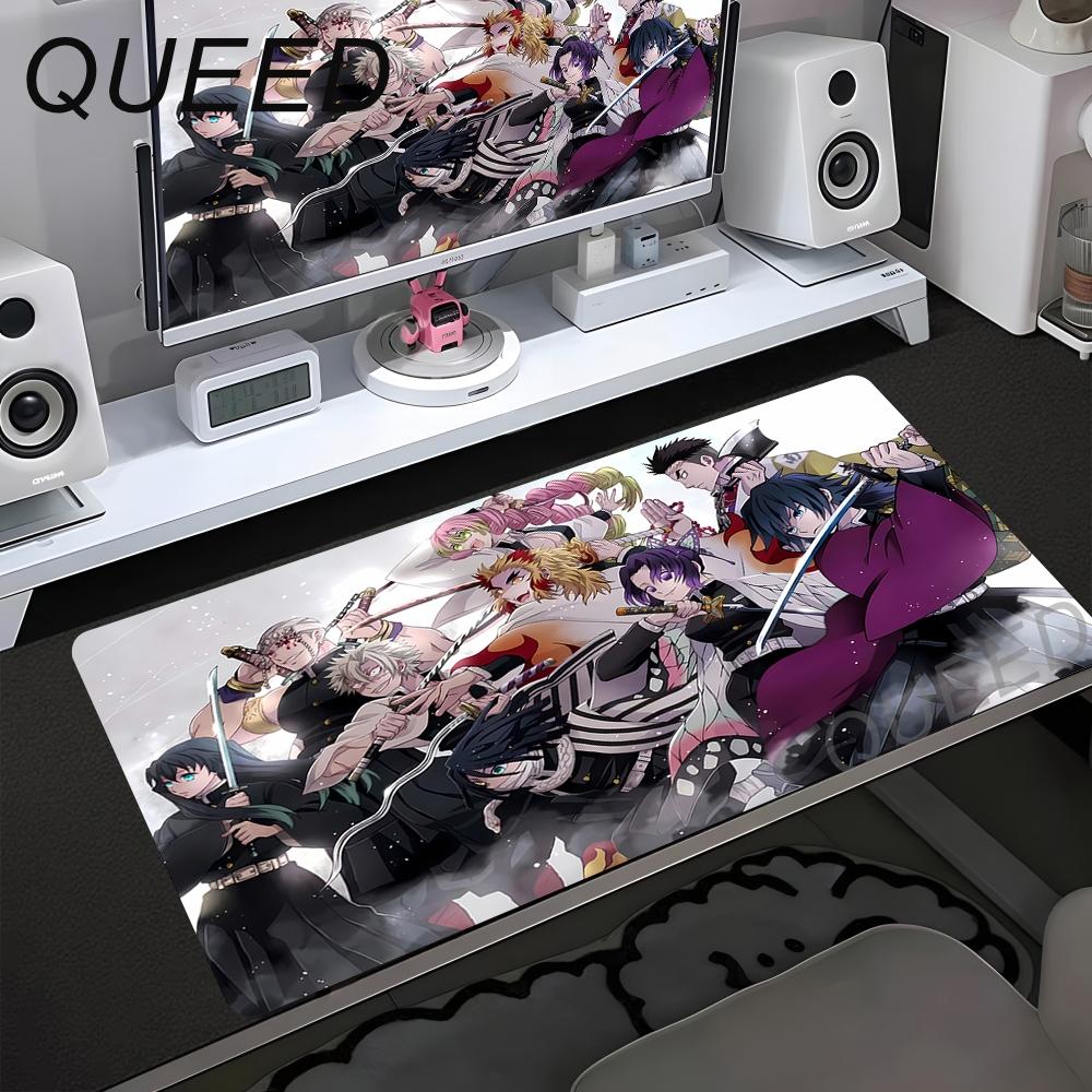 Computer Table Mat Keyboard Desk Pads Anime Mouse Pad Kawaii Girl Mausepad 900x400mm Rubber Non-slip Mouse Mats Demon Slayers XL