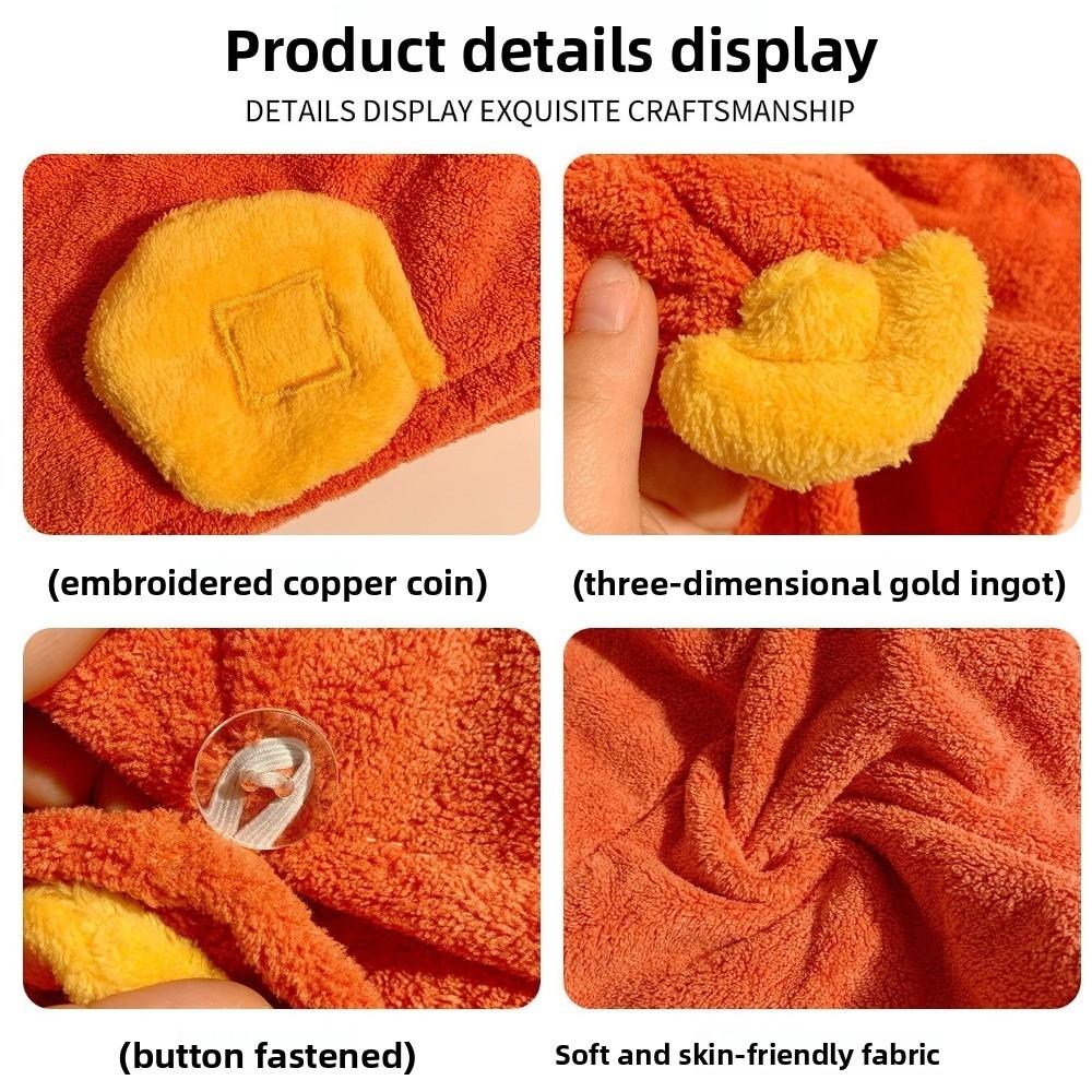 2PCS Super Absorbent God of Wealth Cap Quick-Drying Towel Cap Fashion Hair Drying Cap  Home Spa