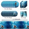 51Pcs Plates, Napkins, Cups & Tablecloth For Little Mermaid Theme Birthday Party