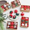 Christmas Festival Felt Ball Tree Ornaments - Red & Green, Cute Small Desktop Decor