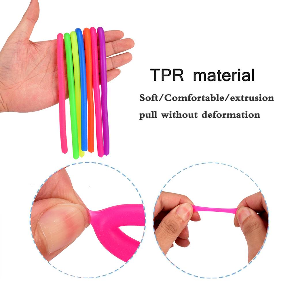 Silicone world Worm Noodle Stretch String TPR Rope Anti Stress Toys String Fidget Autism Vent Toys Decompression Toys Vent Toys