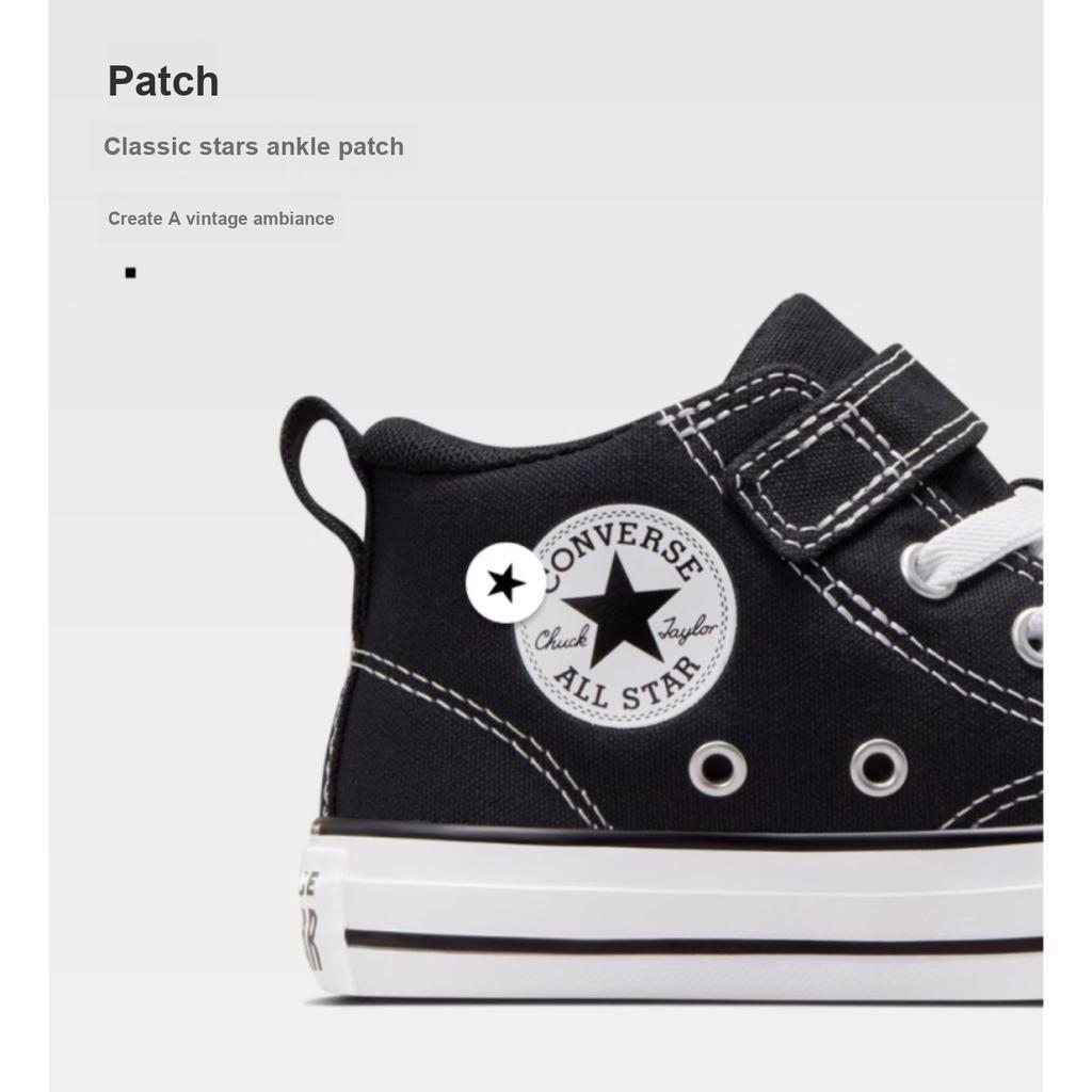 Converse All Star Canvas Comfortable Versatile Mid-Top Kids Canvas Shoes Kids sneaker Black White A04823C