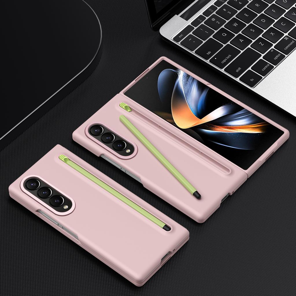 For Samsung Galaxy Z Fold4 5G Case Hard PC Phone Cover with Tempered Glass Film and Stylus