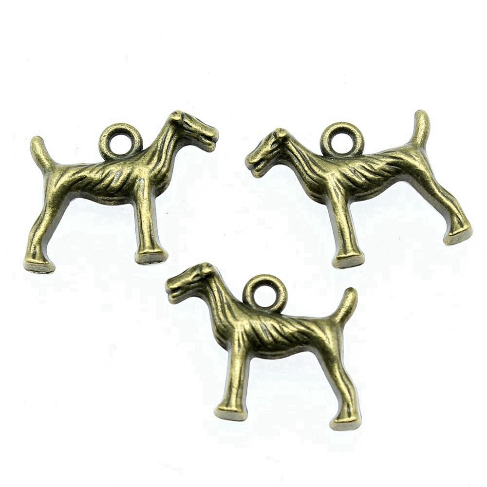 

Vintage Dog Charms Metal Animal Pendants For DIY Bracelet Necklace Accessories A11-4pcs-18x15mm