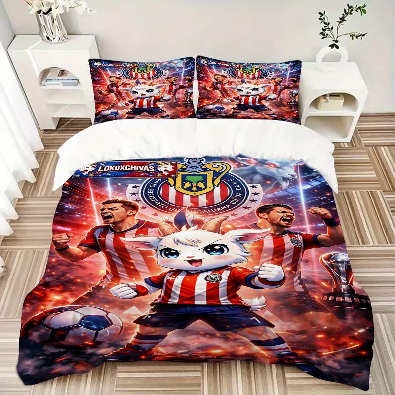 3pcs Chivas Celebration Moment Bedding Set, Includes One Quilt Cover and Two Pillowcases, Bedroom and Guest Room Decoration. T72311159