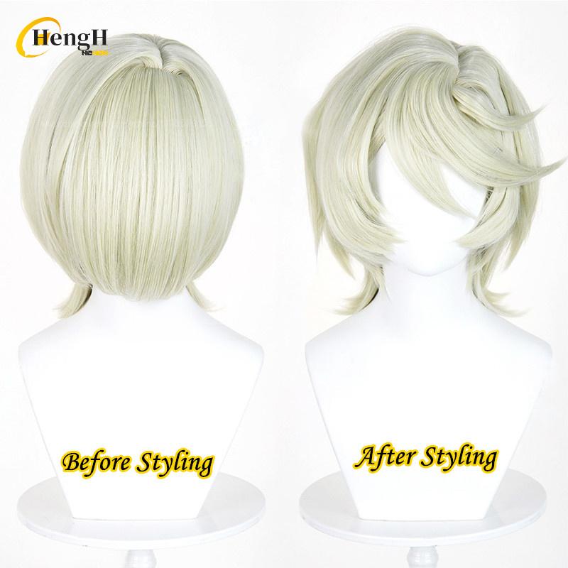 Anime TRHO Paine Short 35cm Light Green Cosplay Anime Wig Heat Resistant Synthetic Hair Halloween Party Wigs + Wig Cap