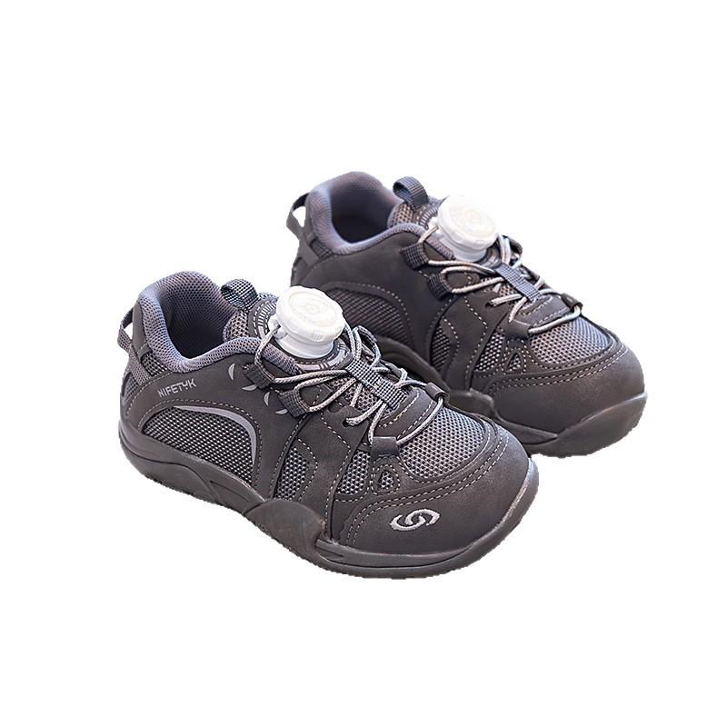 Knob Shoes Children's Sports Shoes Autumn Mesh Breathable Boys Dad Shoes Button Girls Sports Shoes Soft Sole Classmates