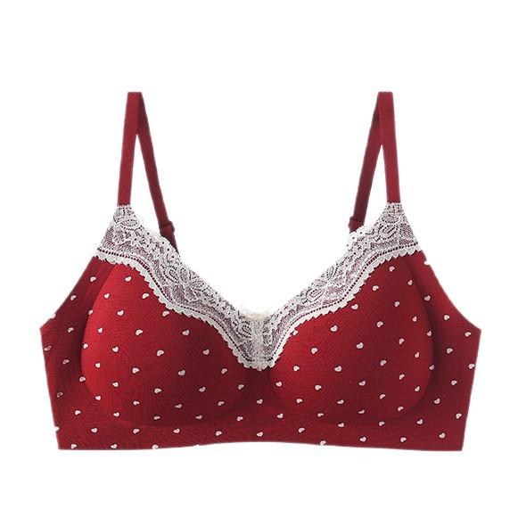 Japanese pure cotton small breasts gather, anti-sagging comfortable soft support French lace less seamless bra cover