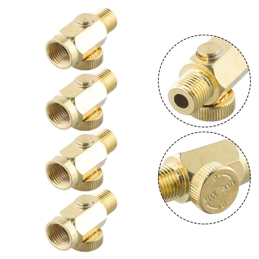 1/4 NPT Inline Regulator Air Pressure Valve 4Pcs Accessories