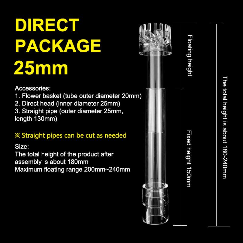 1Set Diy Clear Aquarium Skimmer Acrylic Lily Pipe Spin Inflow Outflow Water Plant Tank Filter Cleaning Fish Tank Accessories