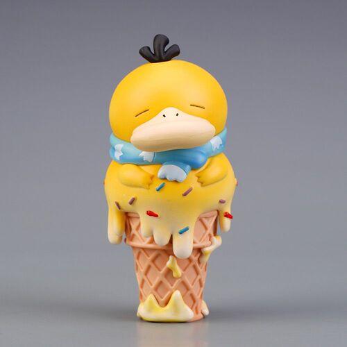 Anime Cartoon Pokmon Ice Cream Series Hand Figure Cone Pikachu Doll Model Psyduck Desktop Ornament Children's Toy Gifts