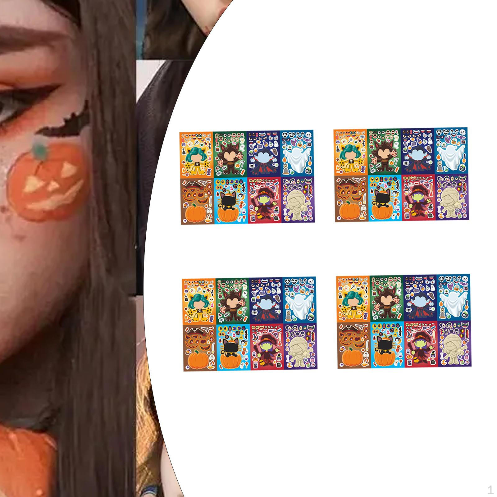

Хелловін Персонажі Наклейки Анімовані декоративні подарунки ручної роботи Прості у використанні сувеніри для вечірок 4 bags