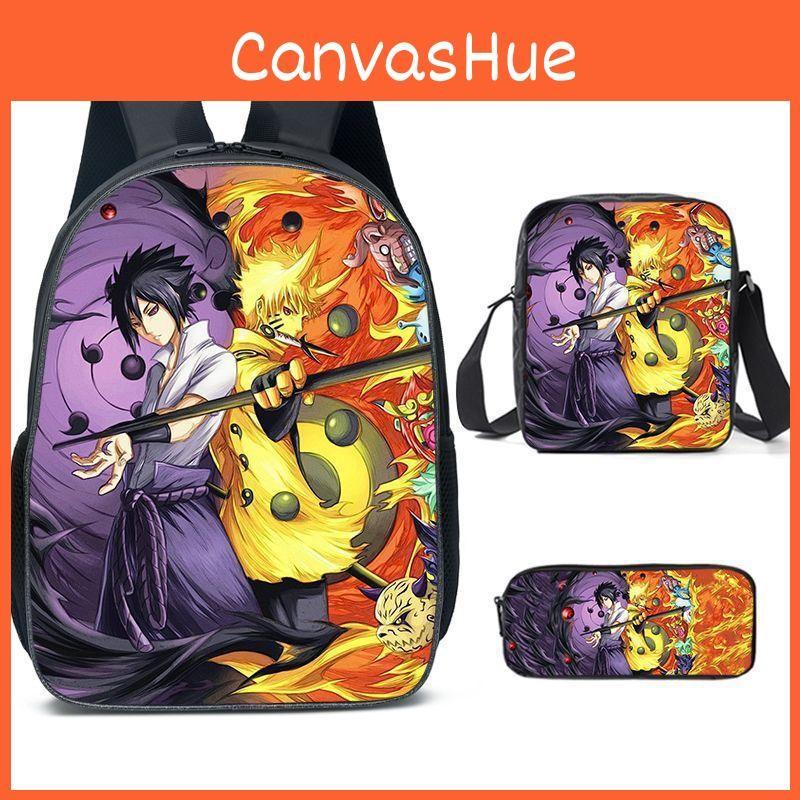 Backpack Naruto Children Set With Pencil Case And Versatile For School Trips Day