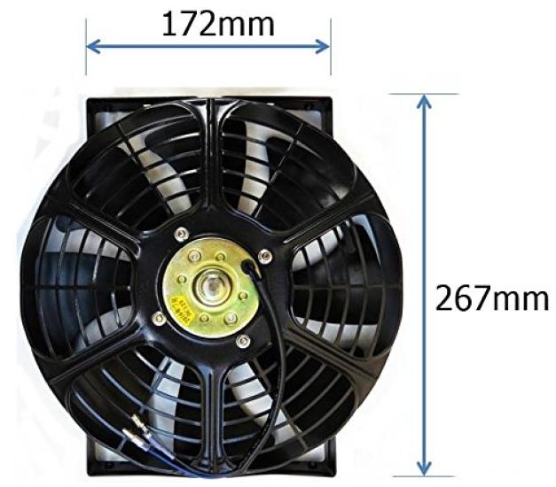Universal Slim Electric Air for Cars (mind Items) 10-inch Fan, Pull-Type, Intake, 12V,