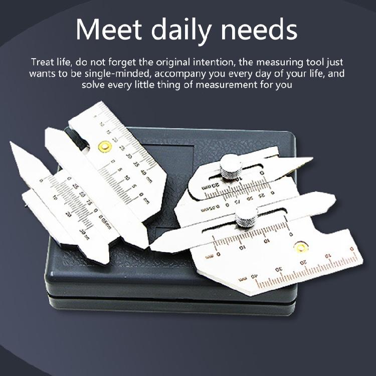 Welding Inspection Ruler Stainless Steel Double Slide Welding Pit Seam Gauge