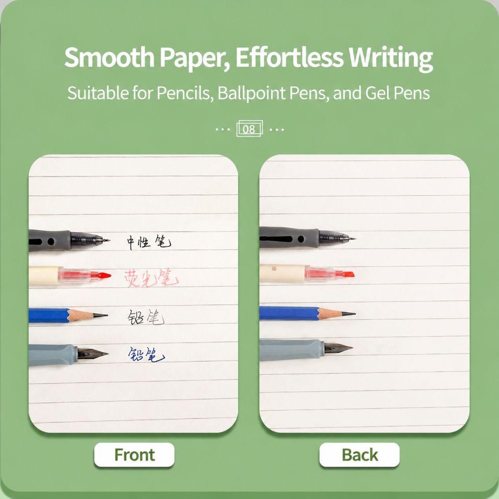 Wide Horizontal Lined Draft Notebook Thick Cream Paper Practice Paper Students