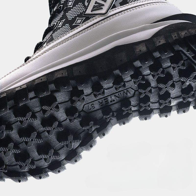 Cool Women's High-tops, Autumn and Winter Platform Shoes, Fleece Boots, Women's PU Leather Shoes, Snow Boots