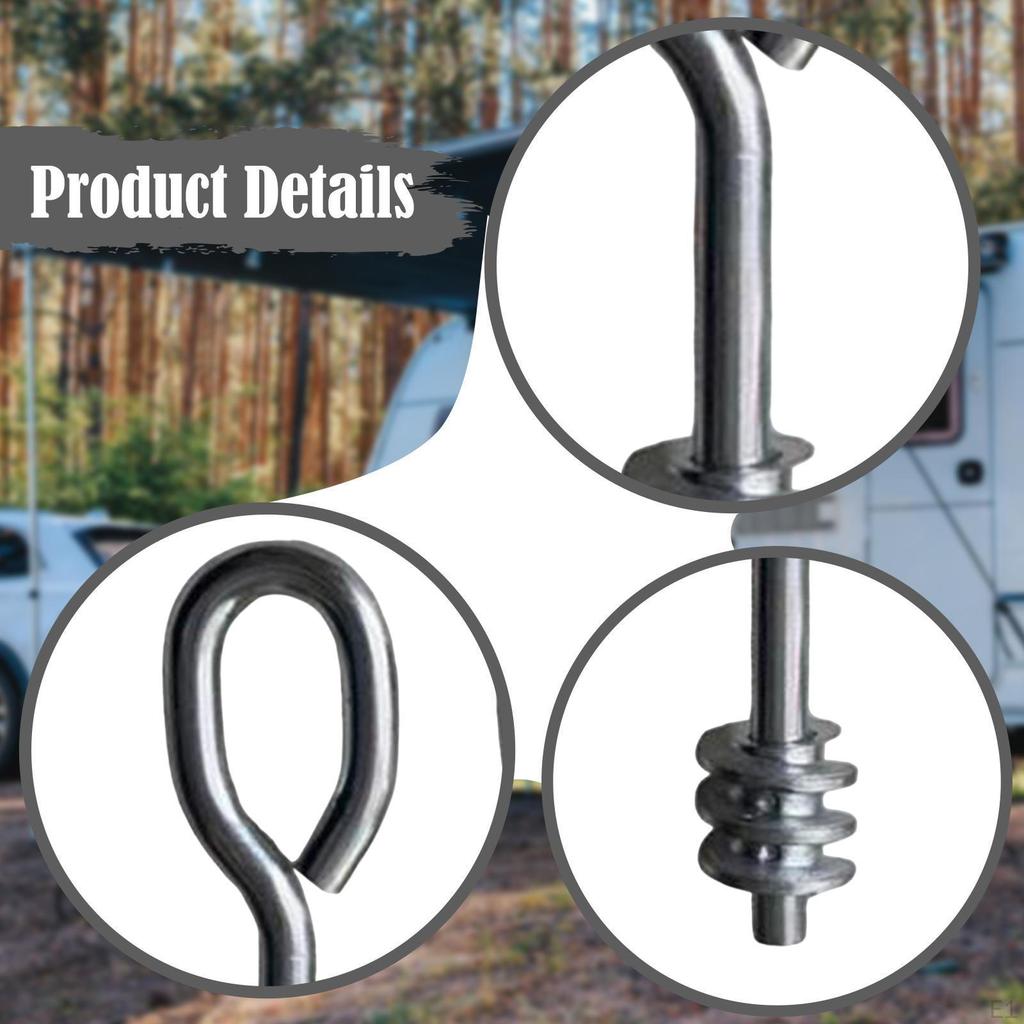 2x Lifting Shoulder Eye Bolts Screw Hooks Deck Awning Patio Umbrella Windproof Thread for Lawn
