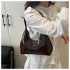 Glossy Faux Leather Crescent Bag for Women Fashionable Handheld Shoulder Purse Trendy Daily Clutch