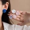 925 Silver Needle Earrings Spring Colored Flower Stud Earrings Vacation Dopamine Flower Earrings Ambience