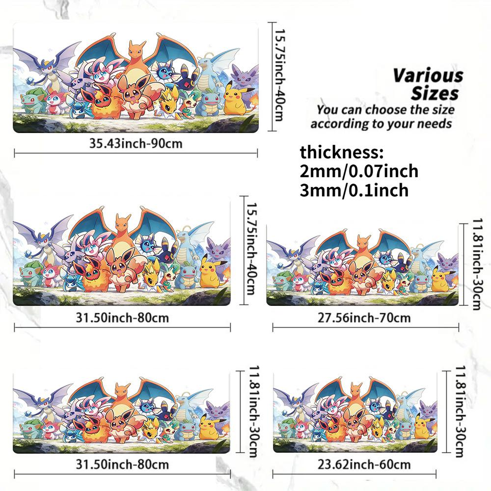 Pokemon Ash Pikachu Yawning Gaming Mouse Pad NonSlip Desk Mat 30x80x0.2cm