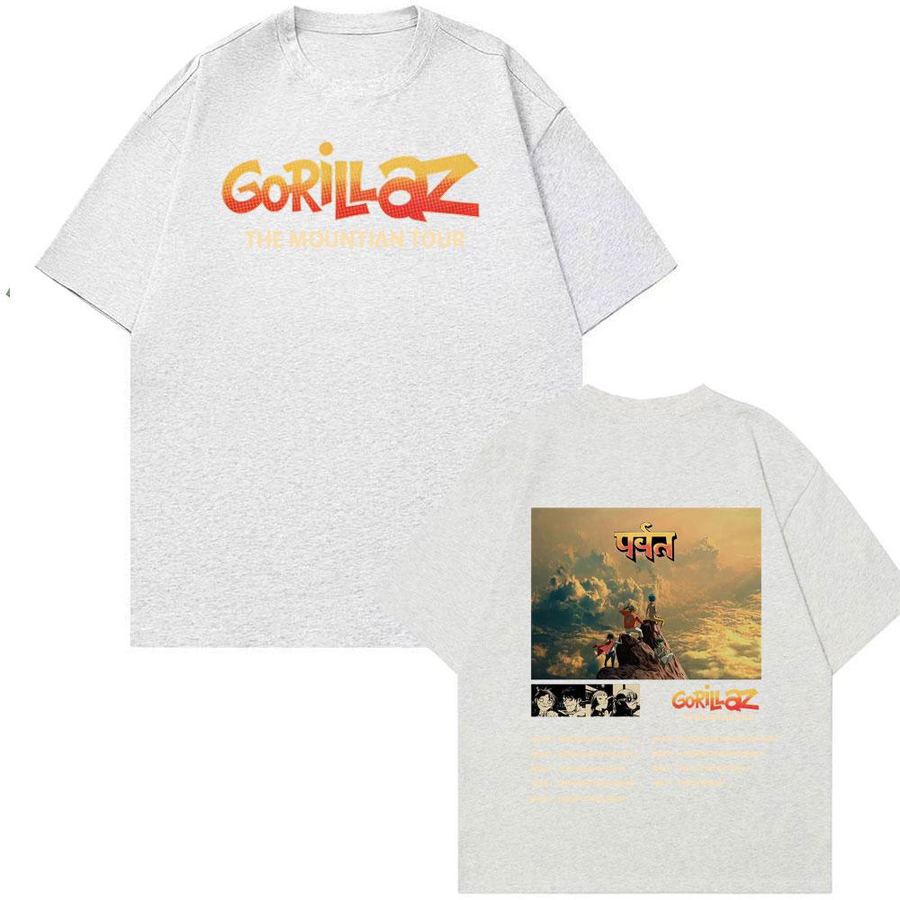 Gorillaz Band Tour 2026 Maglietta Uomo Donna Stampa The Mountian Moda Hip Hop Classica Manica Corta Maglietta 100% Cotone Girocollo Top