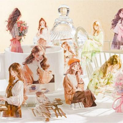 30Pcs/pack Cute Gentle Girl Decorative Sticker Fashion Girl Collage Scrapbooking Label Diy Diary Album Journal Planner