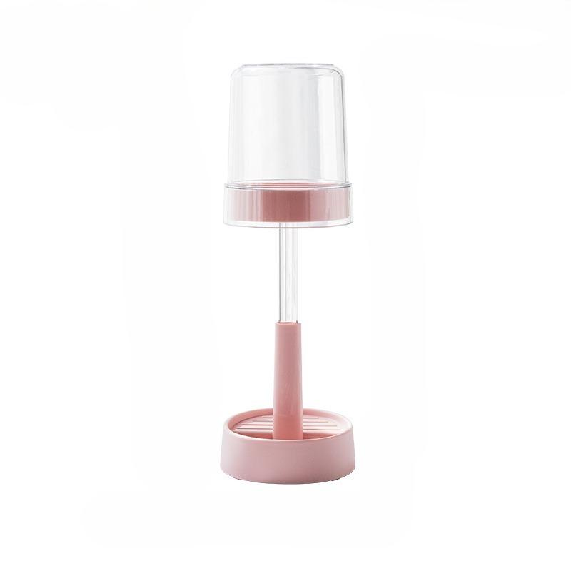 

Minimalist Toothbrush Holder Set Compact Storage Organizer with Gargle Cup Bathroom Tumbler and Rack Space-Saving Bathroom рожевий