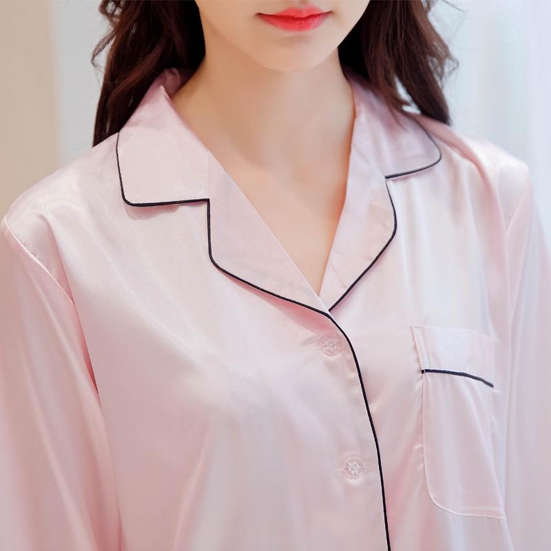 Han Yatong Women's Seven-Sleeve Summer Nightgown - Loose, Sexy, Korean-Style Silk Pajamas