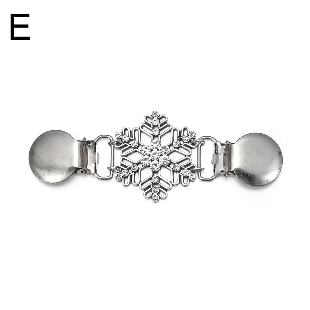 1PC Retro Women Cardigan Sweater Blouse Shawl Clips Shirt Collar Flower Pattern Duck Clip Clasps Fashion Clothing Accessories