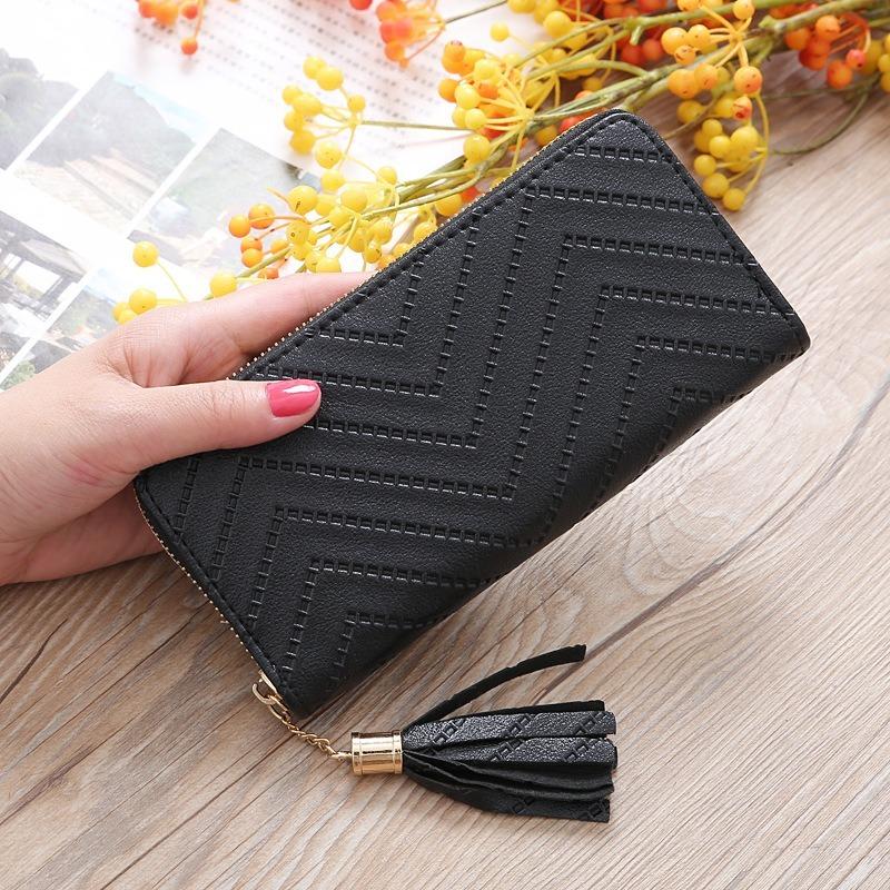 New Women's Wallet Long Zipper Student Bag Single Handle Carrying HandBags