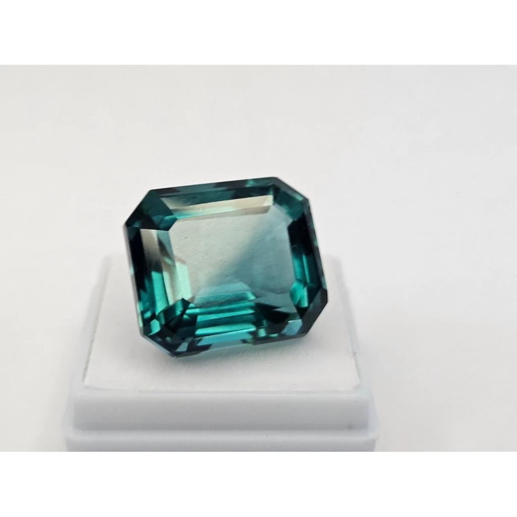 25+ Ct Natural Teal Blue Tourmaline Emerald Cut Fabulous Certified Gemstone