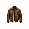 Men's Geometric Splicing Flight Jacket Lapel Zipper Multi-Pocket Retro Jacket