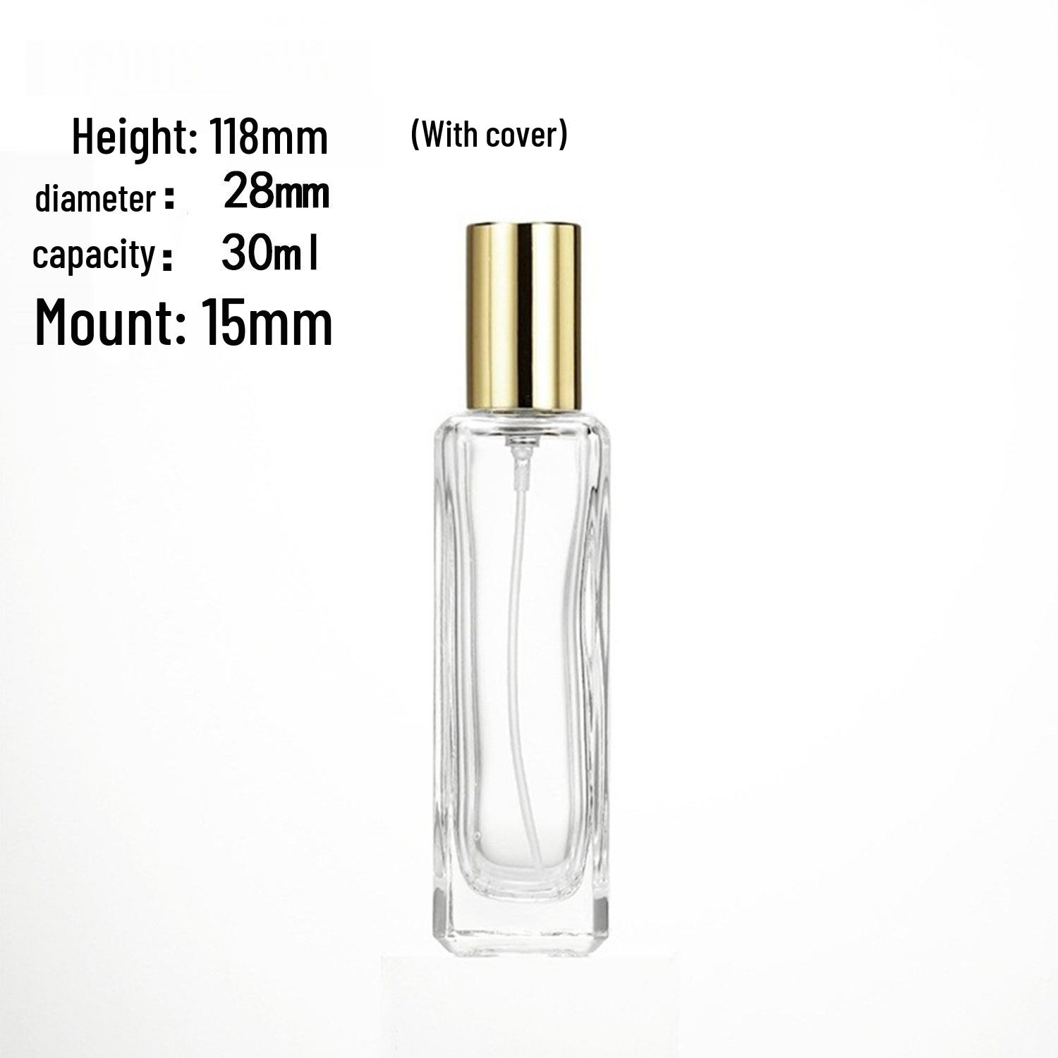 Transparent Glass Perfume Spray Bottle with Bayonet Cap 50ml