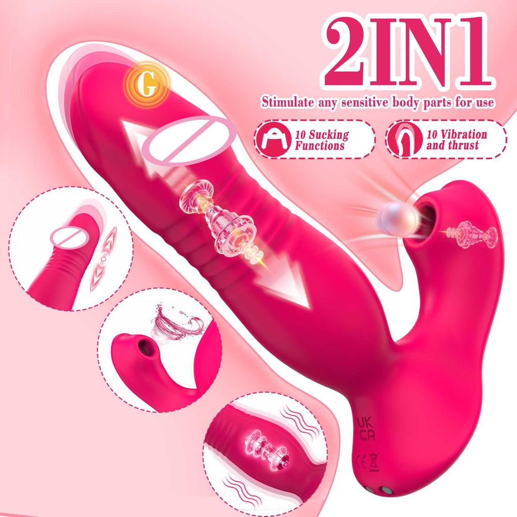 Wearable Panties Sucking Vibrators Remote control Thrusting Dildo Clitoris Stimulator G Spot Vagina Massage Butt Plug Sex Toys