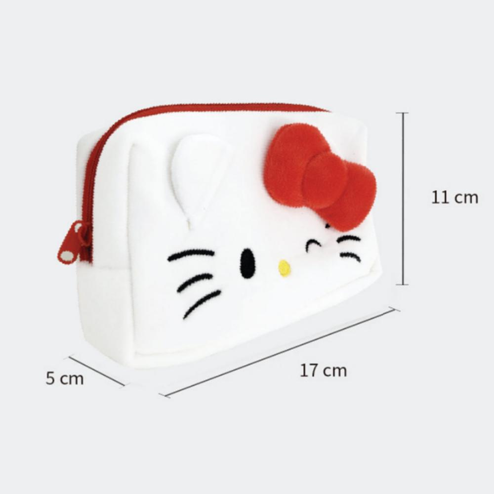 Bolsito de Felpa con Cara de Hello Kitty