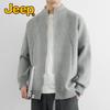 JEEP Men's Stand-Collar Knit Zip-Up Cardigan Jacket