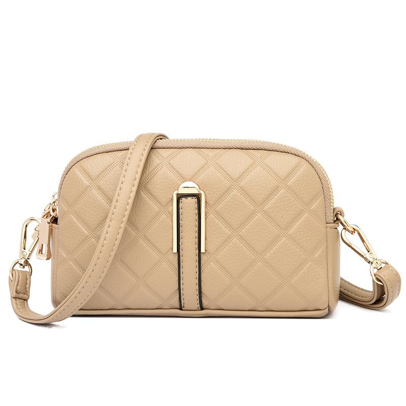 Women's bag 2025 new fashion diamond clutch bag versatile simple middle-aged mother single shoulder messenger bag