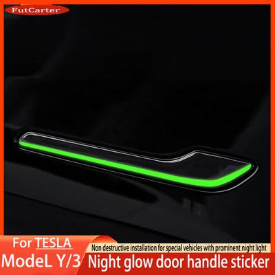 Araba Kapı Kolu Çıkartmaları Çizilmeye Karşı Işıklı Tesla Model 3/Y için Çizilmeye Dayanıklı Araba Çıkartmaları Evrensel araba aksesuarları