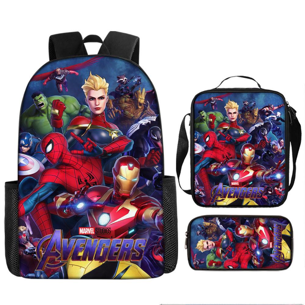 Spiderman School Backpack Set With Oxford Fabric Breathable Waterproof For Kids