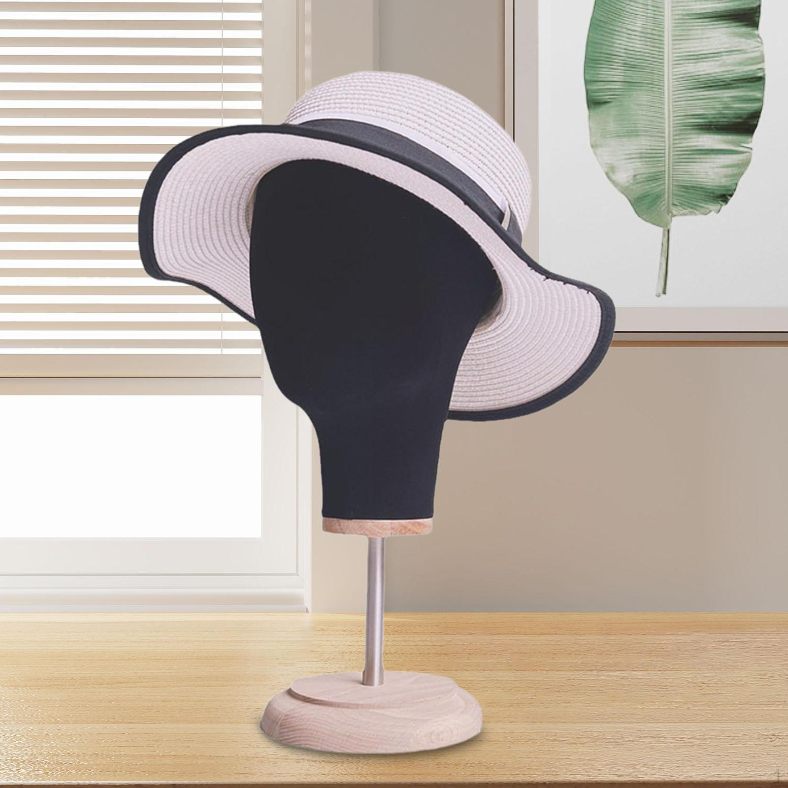 

Голова манекена с головкой дисплея шляпы, многофункциональная, портативная с деревянной основой, стойка для хранения крышек чёрный