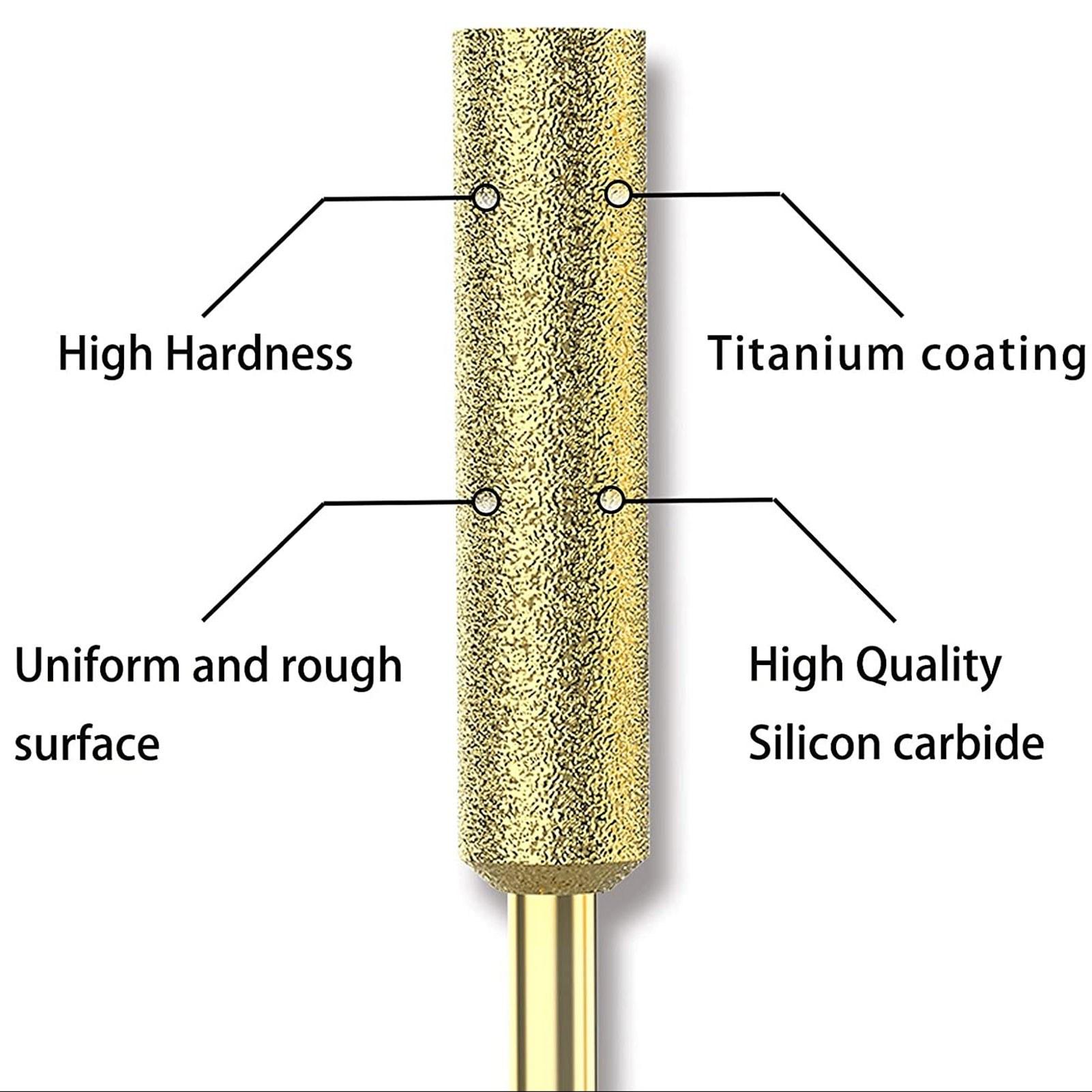 

12Pcs Electric Chainsaw Titanium Plated Diamond Sharpener Polishing Grinding Tool Grinding Bits 5.5mm