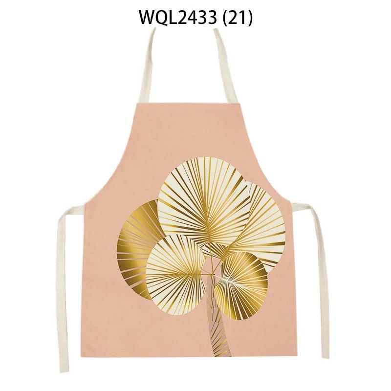 Forest Plants Leaves Pattern Cleaning Kitchen Aprons Men Women Home Cooking Accessories Apron Tree Print Linen Adult Kids Bibs
