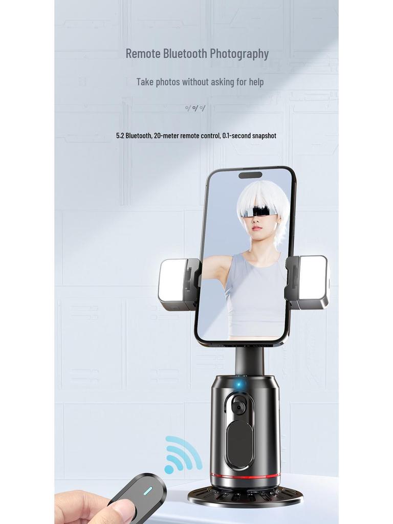 Obrotowy o 360° kijek do selfie z funkcją śledzenia twarzy AI i gimbalem Follow-Me do transmisji na żywo i krótkich filmów