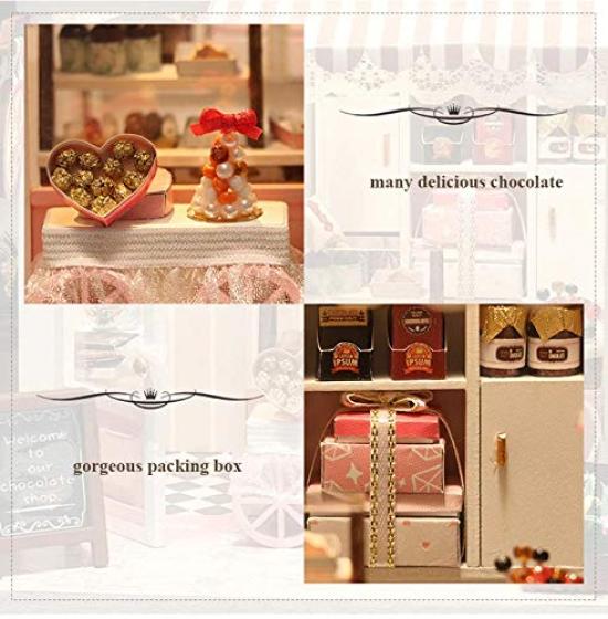 Puppenhaus DIY Bausatz Set Miniatur Schokoladengeschäft Chocolatier (t-FREAK)