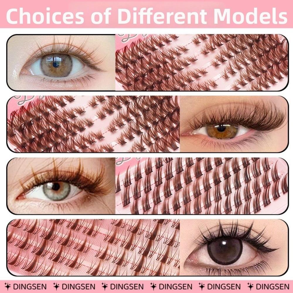Brown Cluster Lashes 60P 80P Manga Lash Clusters Women's Beauty DIY Segmented False Eyelashes